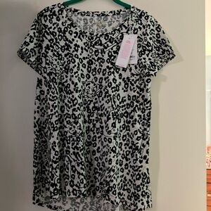 Lily Pulitzer Leopard Print Etta Scoop Neck Women's Top